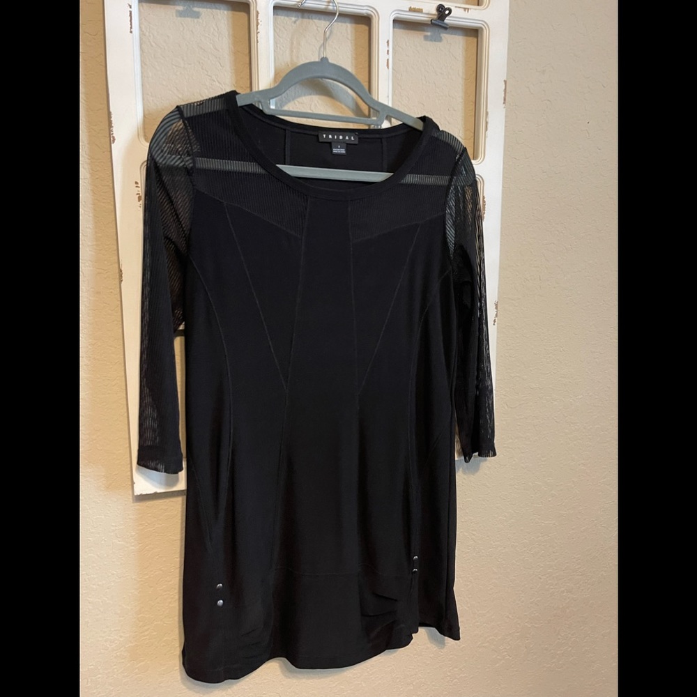 Tribal Black Long Sleeve Dress